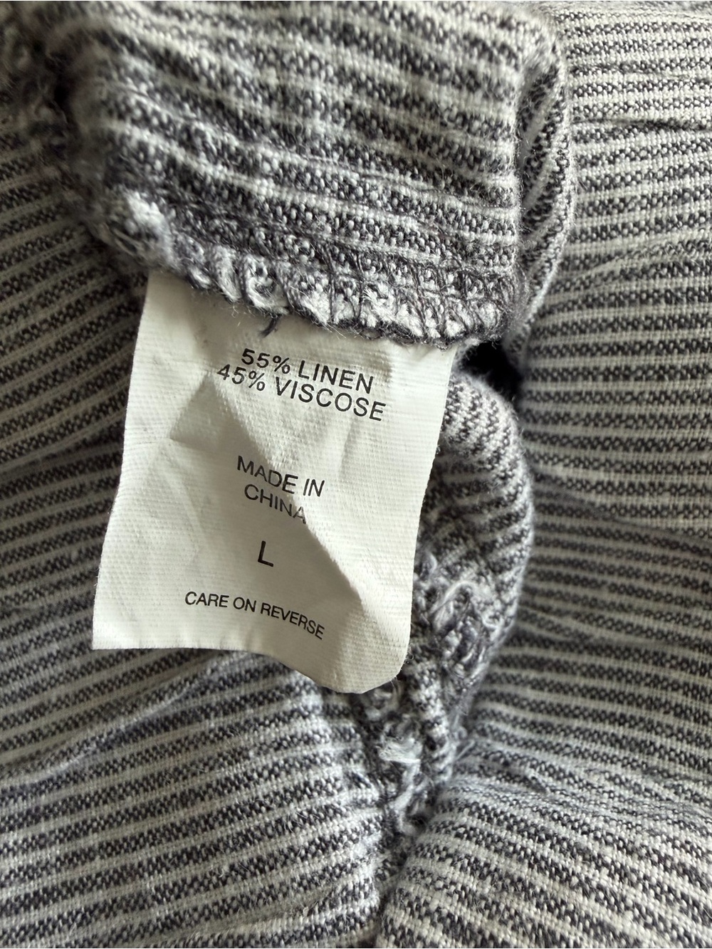 NY&C Soho Linen Blend Striped Pull On Pants Large - Picture 3 of 6